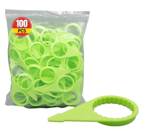 Mytee Products 100 Pcs Checkpoint Loose Wheel Lug Nut Indicator for 33MM Nuts - High Visibility Green 22mm Pointed Studs - Wheel Check Indicators for Commercial Trucks, Enclosed Trailers, Semi