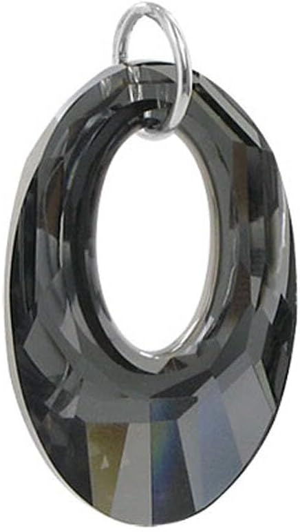 Gem Avenue .925 Sterling Silver Pendant with Oval Shaped Austrian Crystal