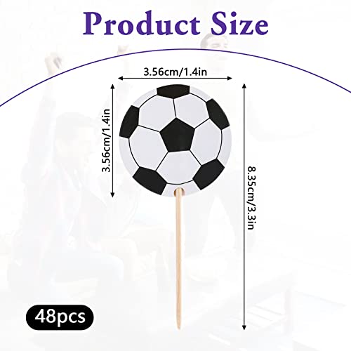 Soccer Ball Cupcake Toppers 48Pcs Soccer Party Decorations Sports Theme Football Cupcake Picks Sport Balls For Wedding Birthday Party Decorations Supplies #TOP1