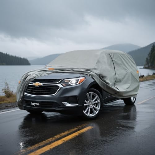 Image of Kayme Heavy Duty SUV Car Cover Custom Fit Chevrolet Traverse Waterproof All Weather for Automobiles, Full Exterior Covers Sun Rain UV Protection.(Deliver About 3-10 Days)