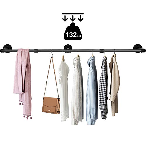 Greenstell Industrial Pipe Style Garment Rack, Foldable Wall Hanger for Bedroom, Living room, Kitchen, Three Pedestal Three-way Hangers steampunk buy now online