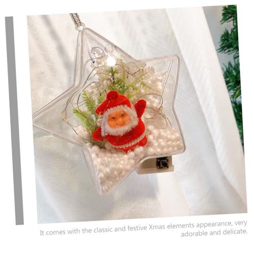Bolas de Navidad transparentes de plástico resistente con diseño de estrella de 8 cm 6