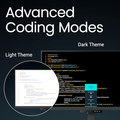 BenQ RD320U 32” 4K 3840x2160 Programming Monitor with 2000:1 Contrast Ratio, Nano Matte Panel, Backlight, 90W USB-C, Coding Modes, Night Hours Protection, Ergonomic Design, and Eye-Care Technology image 7