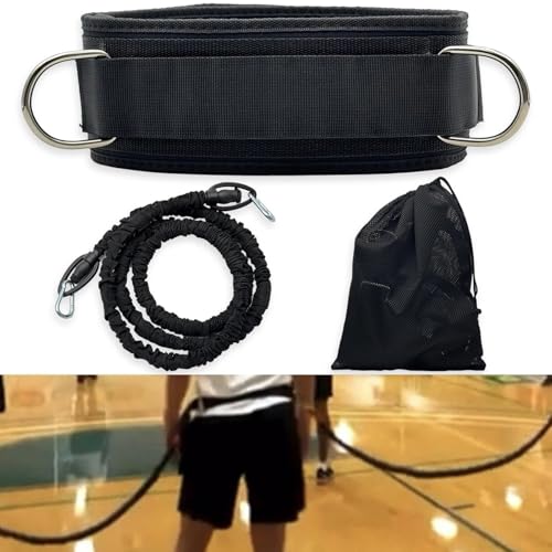 OKQX Basketball Defense Training Equipment - 1 Pack Pro Zone Defense Training Kit with Widened Belt & Storage Bag | Defense on a String System for Team Drills, Speed & Agility Training, Black