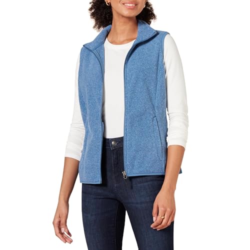 Amazon Essentials Women's Classic-Fit Sleeveless Polar Soft Fleece Vest (Available in Plus Size), Blue Heather, 1X
