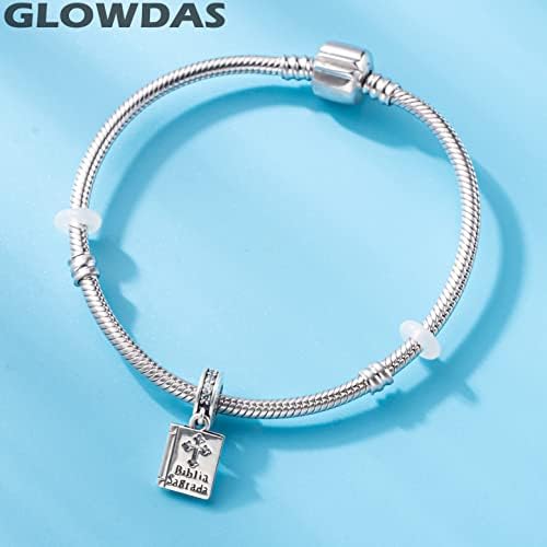 GLOWDAS Religious Theme Charms, Cross Heart Charms, Yin Yang Balance, Bible Pendant, Faith Cross and Strong, Golden Cross Heart Beads, fit European Women Bracelet, for Mum/Grandma/Wife Gifts