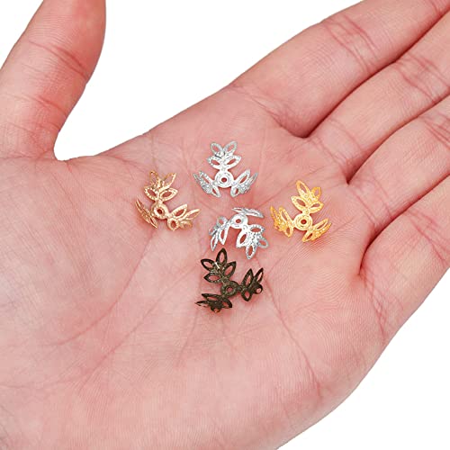 Zhiheng 500PCS Clover Bead Caps Hollow Flower Spacer Bead End Caps for Earring Bracelet Necklace Jewellery Making Jewelry Finding Supplies (gun black) - Image 3