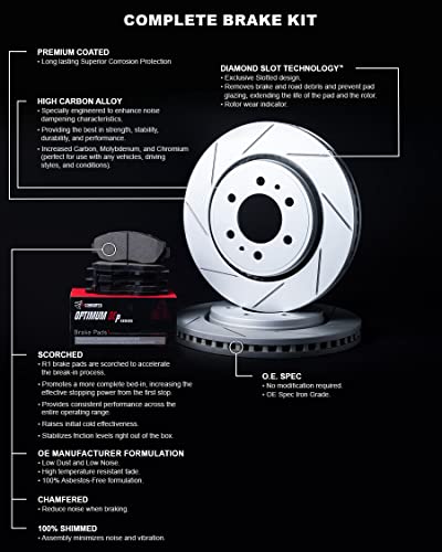 Image of R1 Concepts Rear Brake Kit Fits 2013 Audi A3; 2013-2019 Volkswagen Beetle