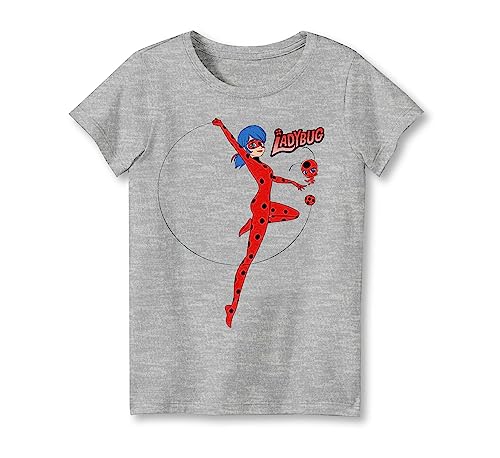 Image of Miraculous Ladybug Girls T-Shirts 2-Pack, Ladybug Cat Noir Rena Rouge Short Sleeve Tees 2-Pack Bundle Set for Girls