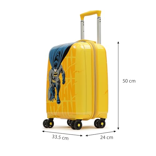 Image of YAYAVAR Batman Kids Trolley Suitcase - 45L | Hard-Sided Printed Luggage with 8 Wheels, Scratch Resistant, Lightweight Trolley Bag (50cm)