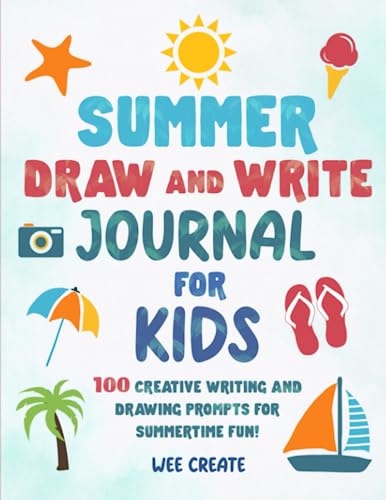 Summer Draw and Write Journal for Kids: 100 Summer Writing Prompts for Kids with Drawing Space image 2