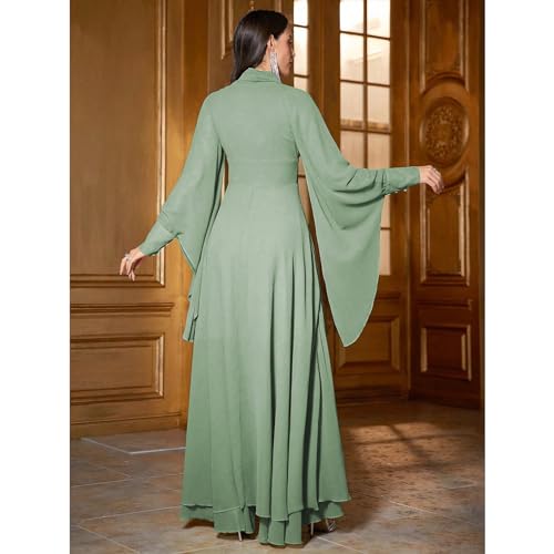 Image of TOLEEN Summer Floral Dresses for Women Long Sleeve Casual Style Beach Swing Dresses
