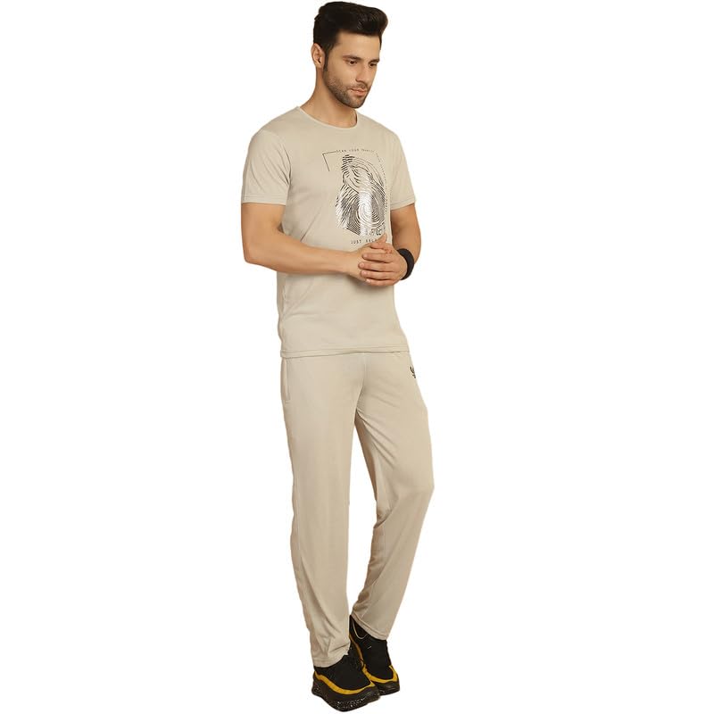 Image of VIMAL JONNEY White Cotton Printed CO-ORD Set Tracksuit for Men-T PRT 23 WHT D10 WHT. 02-P