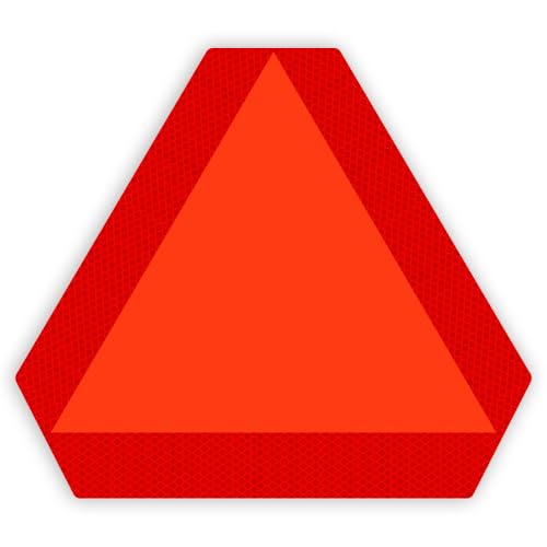 Image of IGNIXIA (Pack of 01) Slow Moving Vehicle Sign, PVC Vinyl Decal Slow Moving Vehicle Triangle Sticker, 14 inchx 16 inch Inches Orange Base with Reflective Border, UTV, Safety Triangle Signs (1)