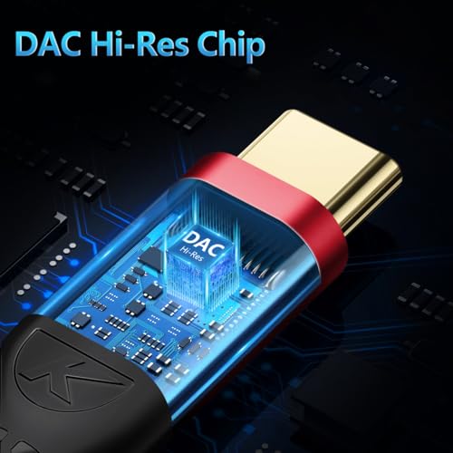 Image of Kinsound USB Type C to 3.5 mm Audio Jack Connector with DAC Headphone Converter Adapter Compatible With iPhone 15 Pro Max /15 Pro /15 Plus, Galaxy S23 /S22 /S21 /S20,OnePlus12 /11 /10 /9 /8,Google Pixel 7 /6 /5 /4 / & Other Type C Phones