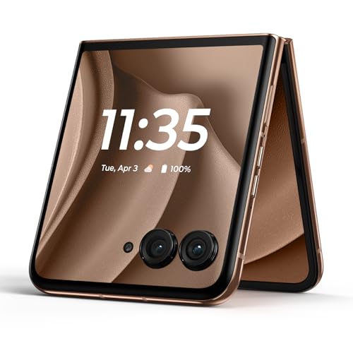 Image of Motorola Moto Razr+ 2025, 256GB + 12GB RAM, Pantone Mocha Mousse - Unlocked