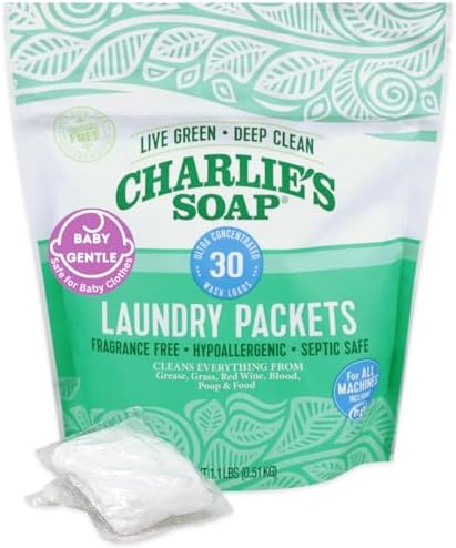 Charlie's Soap - Fragrance Free Laundry Packets Baby Gentle - 30 Count image 4
