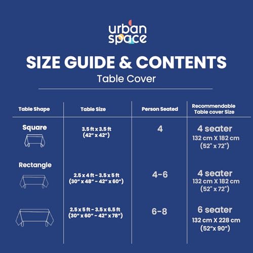 Image of Urban Space Polyester Table Cover for Dining 4 Seater,Water,Dust & Stain Resistant Rectangular Dining Table Cloth,Anti Skid Cover Cloth for Center Table,Home Decor(Skybloom Buttercream,52 inchx72 inch)