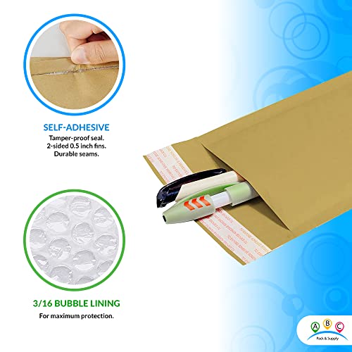 Abc Kraft Bubble Mailer 8.25 X 13 Inch, Pack Of 25 Brown Padded Mailing Envelopes With Reliable Glue, Cushioning, Waterproof And Sturdy Kraft Paper Mailers, Minimalistic Padded Shipping Envelopes #TOP3