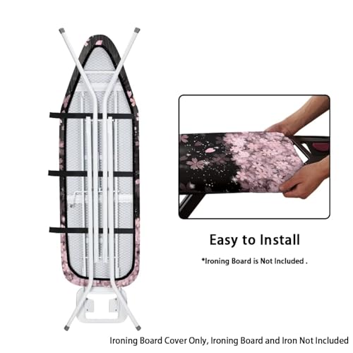 Image of Ironing Board Cover - Standard Size 15x54 Ironing Board Covers with Gradient Cherry Blossoms Print, Elastic Edge Stain Resistant