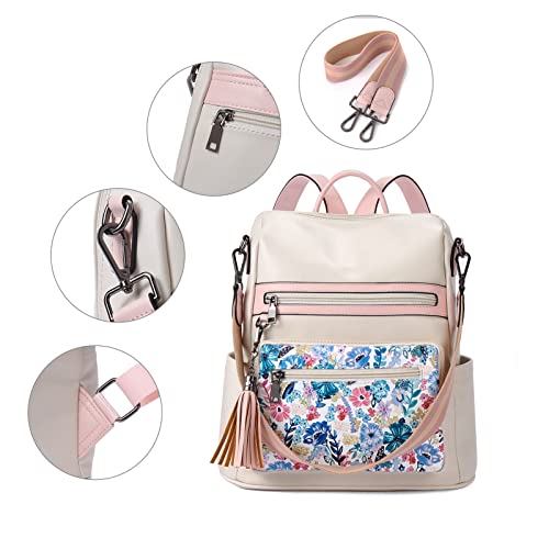 Image of Telena Backpack Purse for Women, PU Leather Anti Theft Travel Backpack Purse Shoulder Bags with Tassel