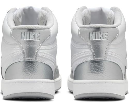 Nike Women's Court Vision Mid Trainers, White metallic silver, 9 Women3