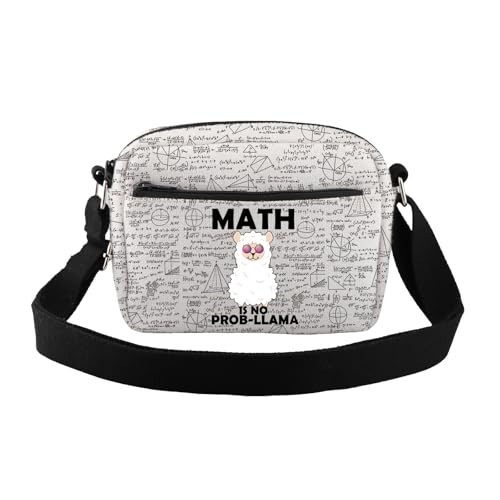 CMNIM Maths Llama Lover Gifts Llamas Maths Crossbody Bag Funny Llamas Maths Gifts for Maths Teacher Mathematics Shoulder Bag