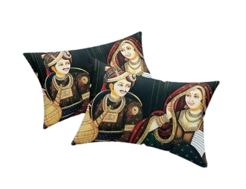 Milliome@ Velvet Digital Printed Pannel Theme Kids Cartoon Attractive Pillow Cover for Kids Room,Gift,Occasion,Couple,Love,Home Decoration 17 x 27 inches Pack of 2 Pieces (Raja Rani) (B0CLJHHKMY) Amazon Price History, Amazon Price Tracker