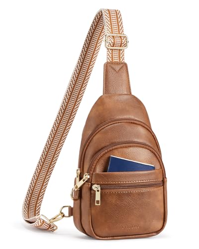 CHOLISS Anti Theft Small Sling Bag for Women and Men RFID Leather Crossbody Bags Fanny Pack Chest Bag Travel Purse Daypacks