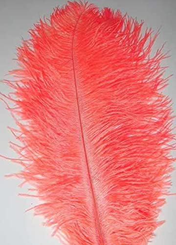 100 pcs Bulk Ostrich Feathers 10-12inch for Wedding Decoration (Coral)