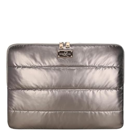 SANDY LISA Cape Town 16" Puffy Laptop Sleeve - Fashionable Designer Case, Soft Lining for MacBook Pro, Windows PC & Tablets - Bronze