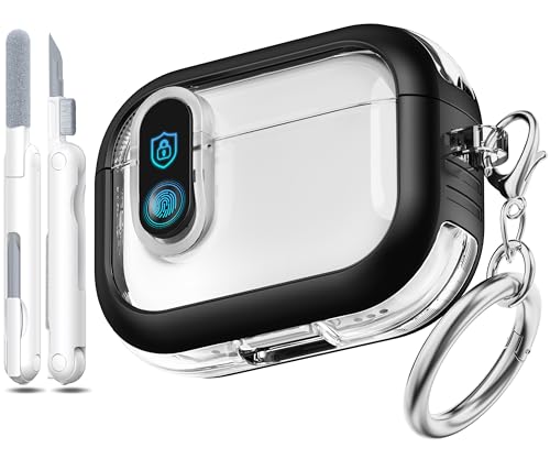 Image of for Airpods Pro 2nd Generation Case with Secure Lock, Compatible with Airpods Pro 2nd /1st Gen, Clear TPU Transparent Military Grade Shockproof Case. Black