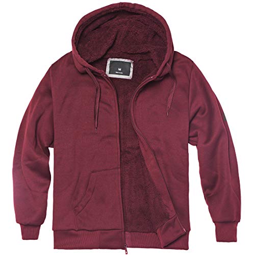 Image of Gary Com Heavyweight Sherpa Hoodies for Men, Thick Fleece Lined Full Zip Up Winter Warm Sweatshirts Work Jackets
