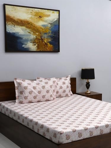 Image of Bombay Dyeing Mimosa 164 TC Microfiber Yellow Double Size Bedsheet with 2 Pillow Covers