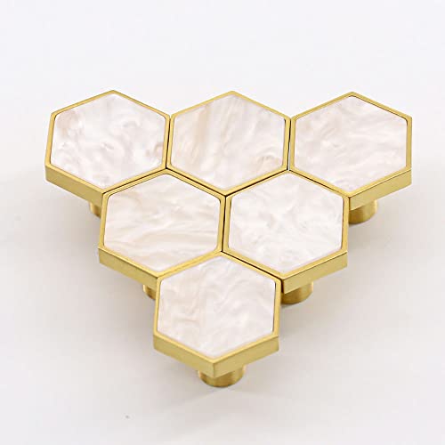 EVERGD 25mm Pure Copper Handle Shell Brass Gold Wardrobe Kitchen Cabinet Door Knobs Drawer Cupboard Hardware Pull Handle Clothes Coat Hook Modern Simple (White - Image 2