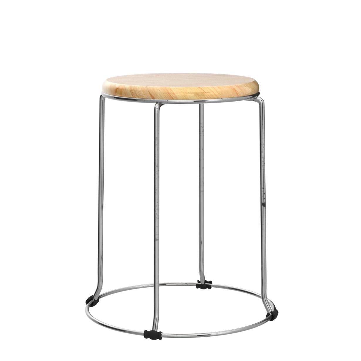 GoKoo Wooden Top Stainless Steel Kitchen Cafeteria Stool Home Office Multipurpose Stool.-image-33