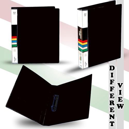 Image of ANG 2D Ring Binder File a4 Size for Certificates Document Holder Pack of 4- Black