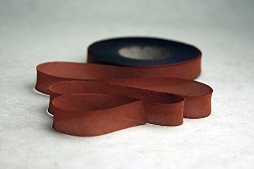1" (24mm) Hand Dyed Silk Ribbon bias Cut 6 Yard Cutting - Color 527 Rust Brown