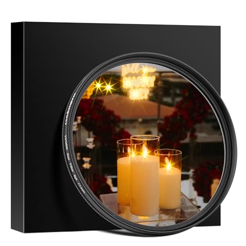 Walking Way 8 Points Star Filter 37 MM Variable Twinkle Effect Starburst Filter - Cross-Screen Filter - Slim Sparkling Effect Lens Filter