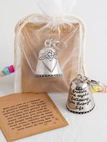 Blessing Bell Friends Are Angels,Angel Blessing Bell Always With You, Tiny Silver Bell Decorations,Christmas Ornaments Tiny Silver Bell,Suitable Gift For Friend Or Loved One (Friends Are Angels) #TOP21