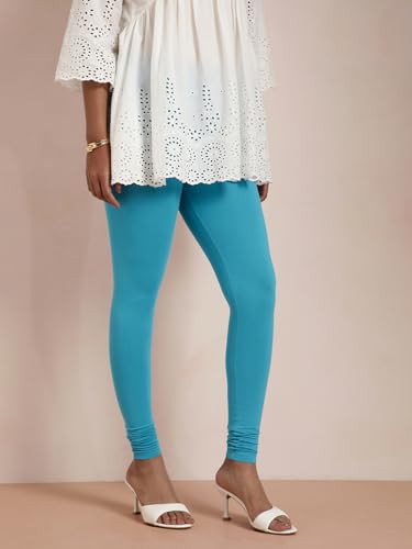 Image of TWIN BIRDS Tailored Cut and Classic Fit Super Stretchable Elastane Fabric Churidar Leggings for Women