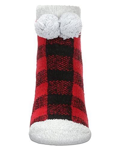 MeMoi Women's Buffalo Plaid Buttersoft Plush Lined Low Cut Socks3