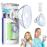 BIAOQINBO Inhalationsgerät mit USB-Ladefunktion, Inhaliergeräte für Erwachsene Kinder, Tragbar Vernebler Set, Ultra Leise Einstellbare Zerstäubungsgeschwindigkeit & Selbstreinigungsfunktion (Blau)