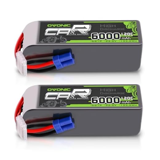 OVONIC 6S LiPo Battery 6000mAh 22.2V 120C RC Battery with EC5 Connector (2 Pack)