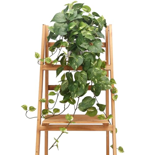 CEWOR Fake Plants Artificial Plants Indoor Faux Plant for Home Decor Silk Realistic Hanging Plants Potted Aesthetic Fake Pothos for Shelves Office Bedroom Bathroom Decor (Green)