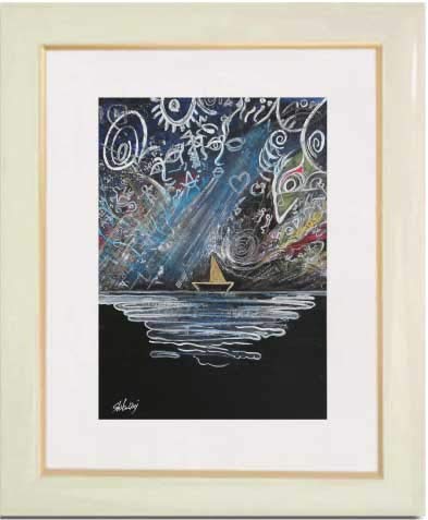 Amazon｜新月紫紺大 作品／海の絵／「神話のはじまり」 (M)｜アート