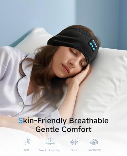 Image of Perytong Sleep Headphones Bluetooth 5.4 Headband, Sleep Headband Headphones for Side Sleepers, Built-in HD Stereo Speakers & Long-Lasting Time Battery, Sports Headband Music Earphones for Nap
