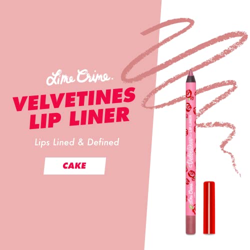 Lime Crime Velvetines Lip Liner, Cake (Toasty Pink) - Soft & Creamy Texture - Long-Lasting Nude Matte Lip Lining Pencil - Waterproof Formula, Won't Smudge Or Transfer - Vegan & Cruelty-Free #TOP1