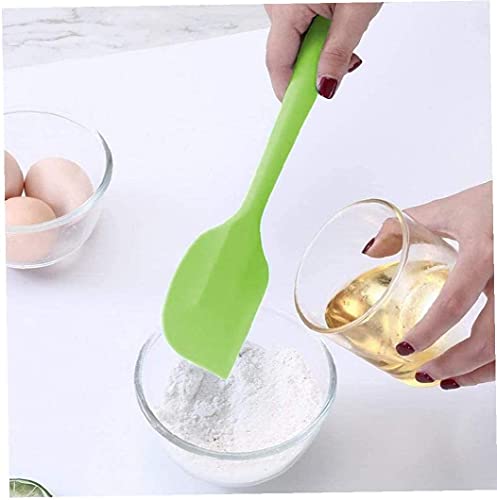 Image of P-Plus International Silicone Spatula Set 5-Piece - 446F Heat-Resistant Baking Spoon Spatula - Seamless One-Piece Design- Non-Stick Silicone Stainless Steel Core (Spatula Set of 5 Green)