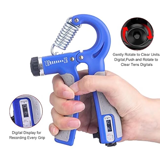 Hand Strengthener Grip 2 Pack, Hand Exercisers for Strength with Adjustable Resistance 10-130 Lbs,Hand Grip,Grip Strength Trainer for Muscle Building and Injury Recover